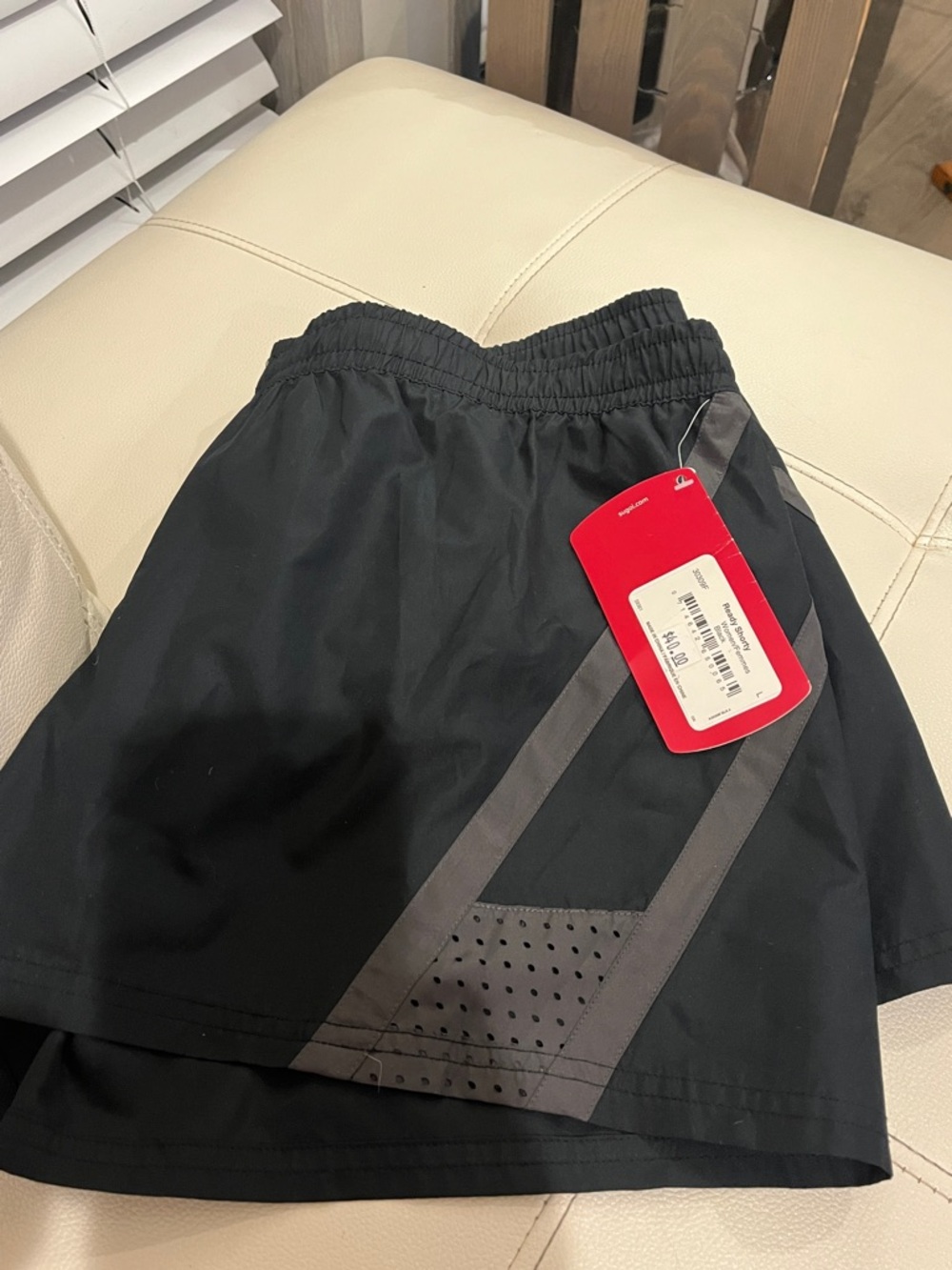 SUGOI Black and Gray Reflective Logo Skirt